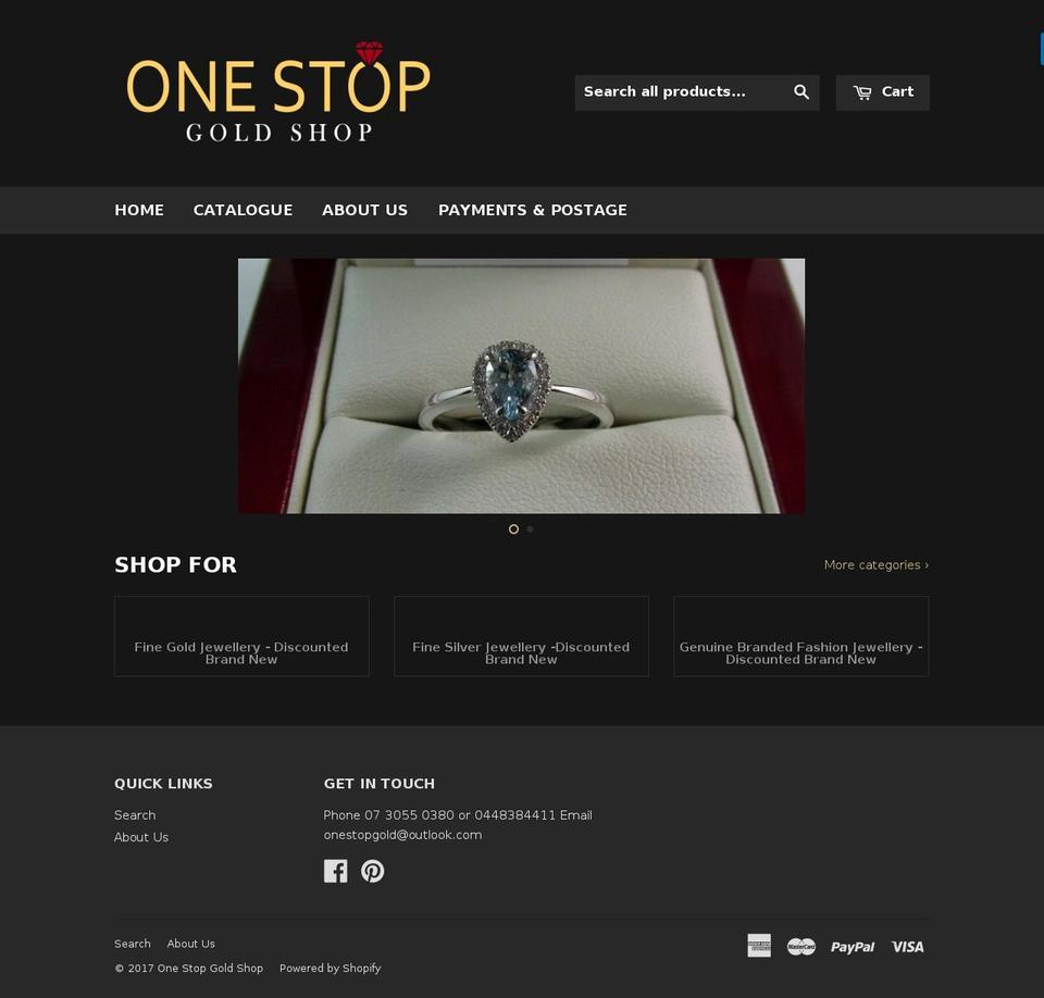 onestopgoldshop.com.au shopify website screenshot