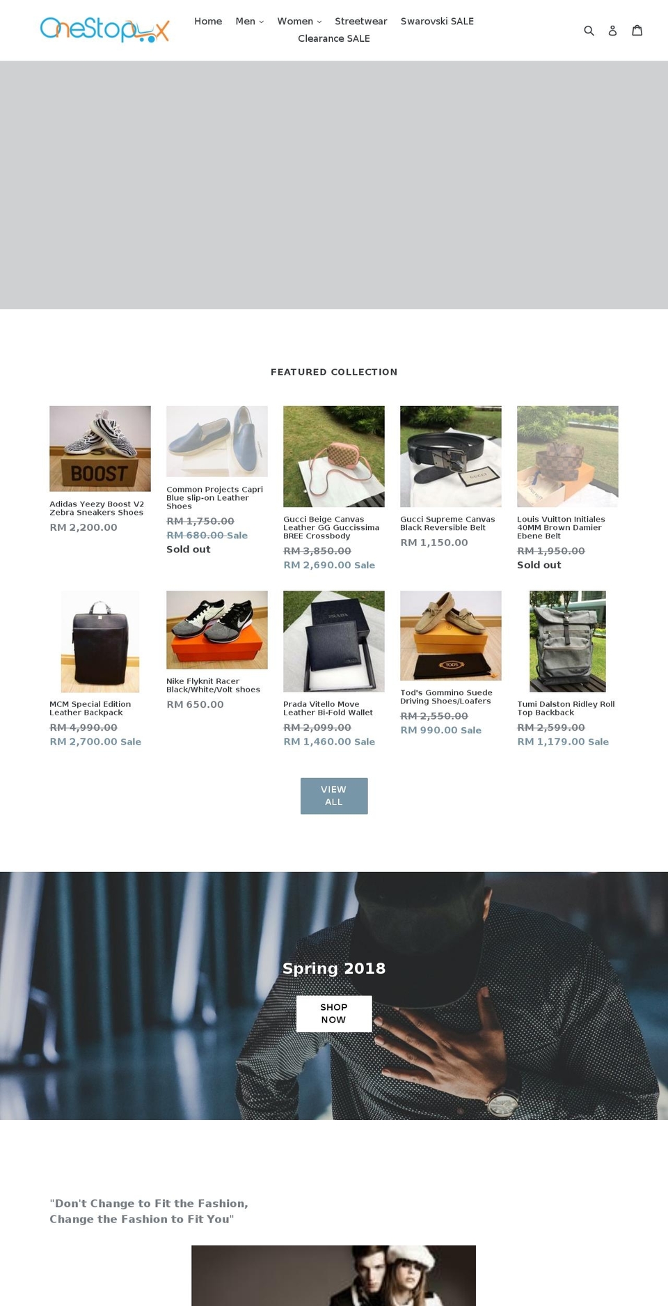 onestoplux.com — Shopify storefront screenshot