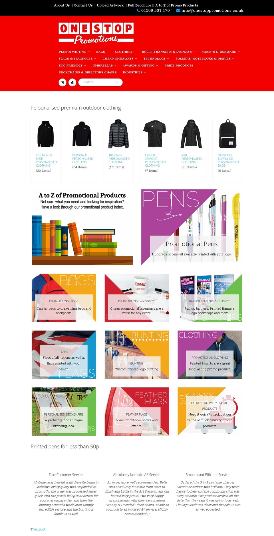 onestoprollerbanners.com — Shopify storefront screenshot