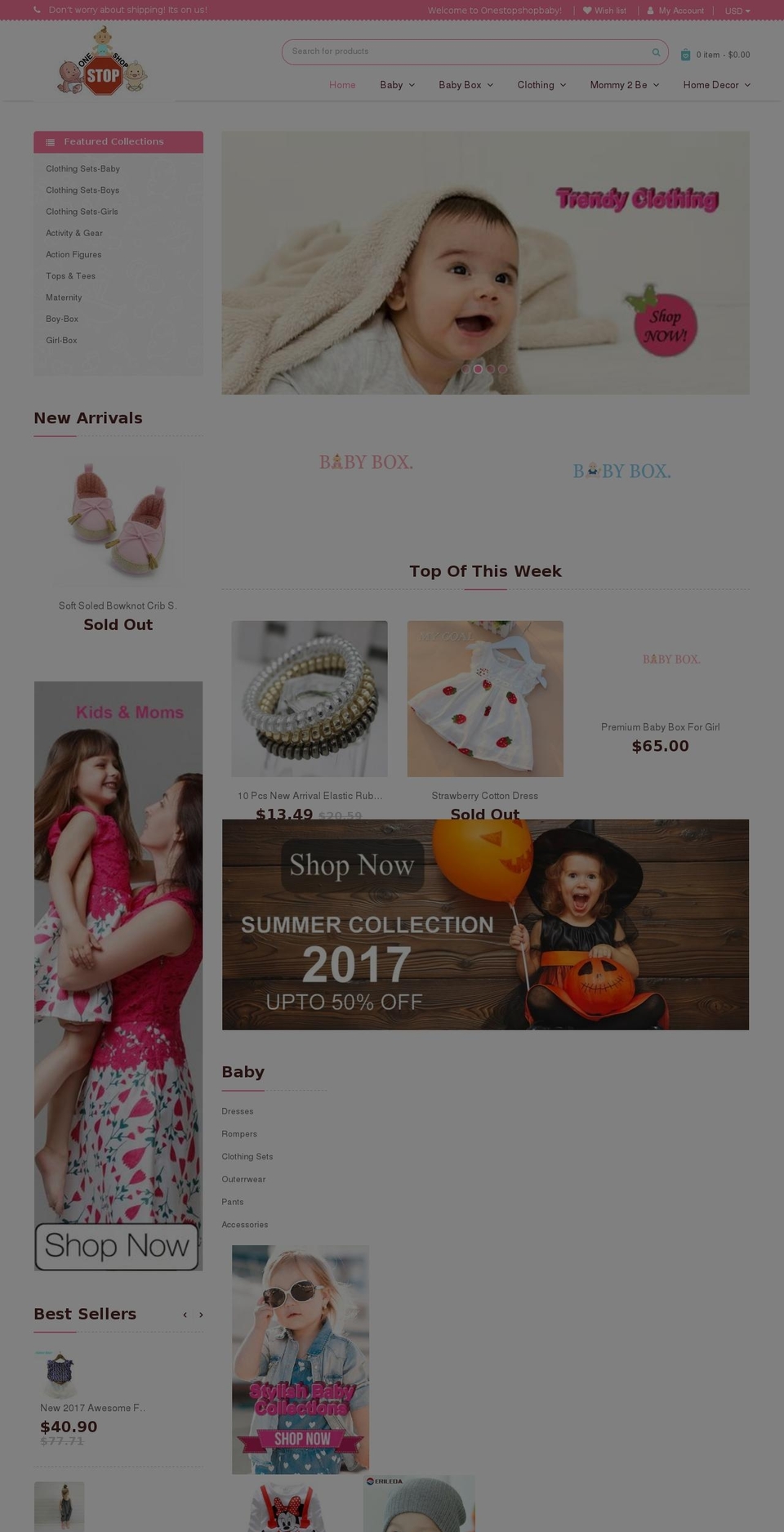 hellobaby-r10 Shopify theme site example onestopshopbaby.com