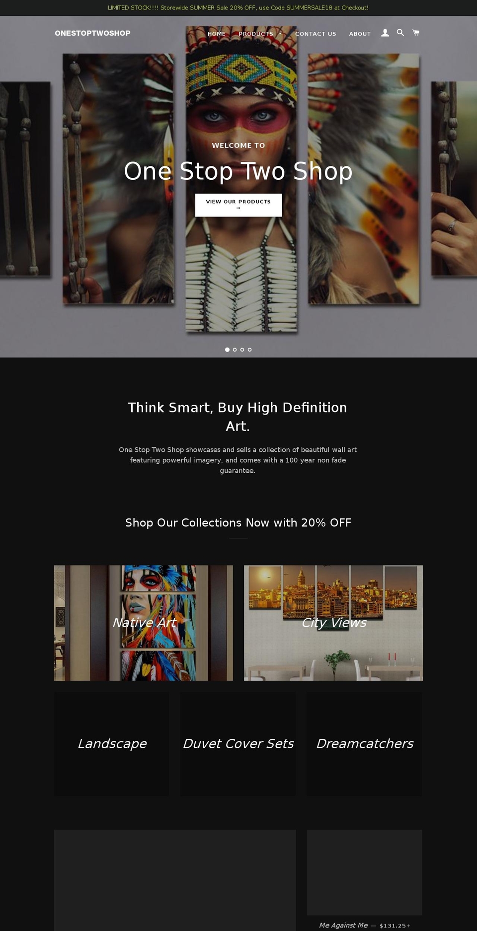 Devon Shopify theme site example onestoptwoshop.com