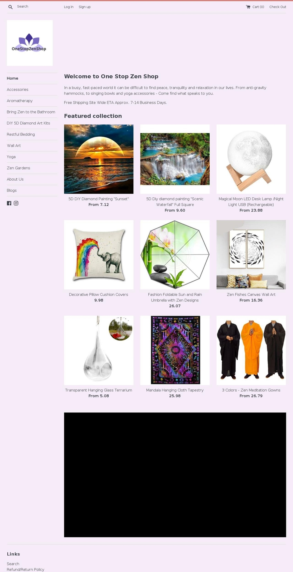 onestopzenshop.com — Shopify storefront screenshot