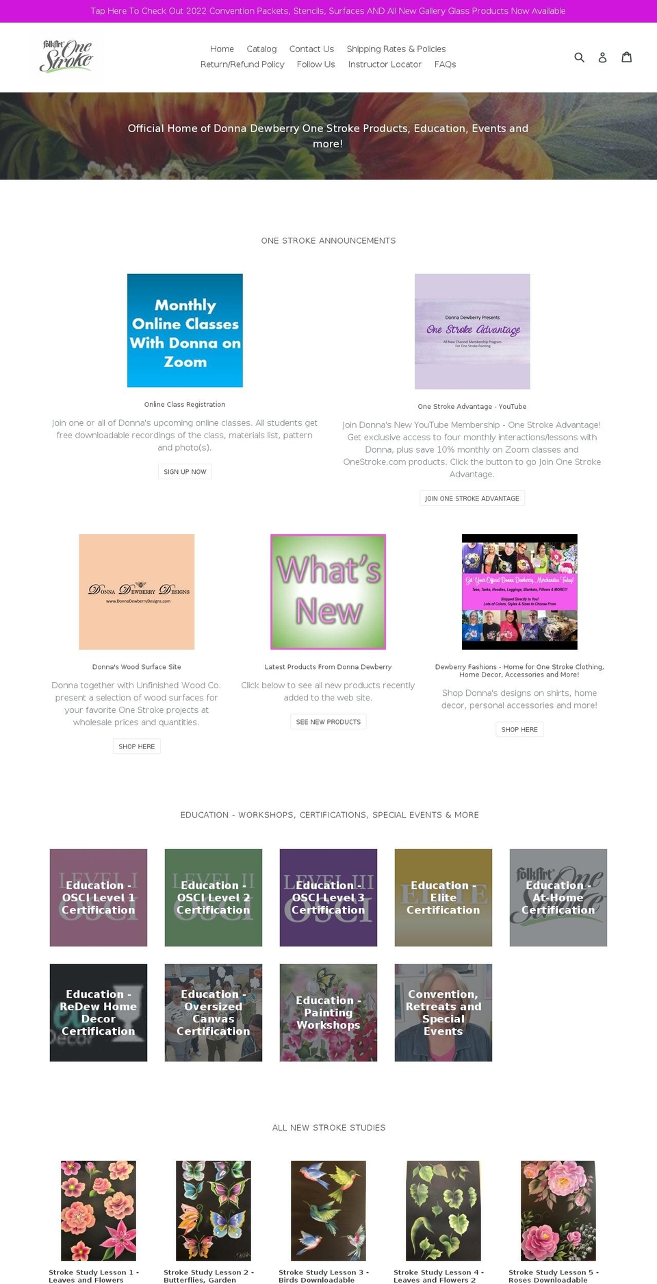 onestroke.com shopify website screenshot