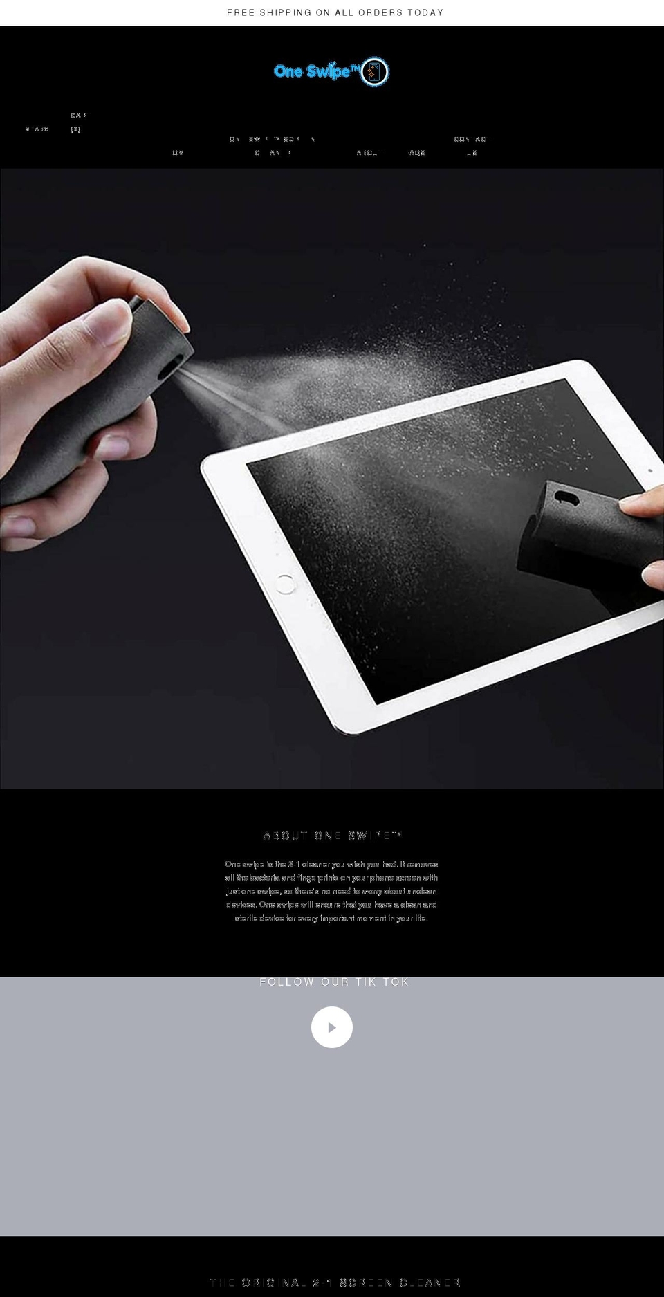 oneswipe.shop shopify website screenshot