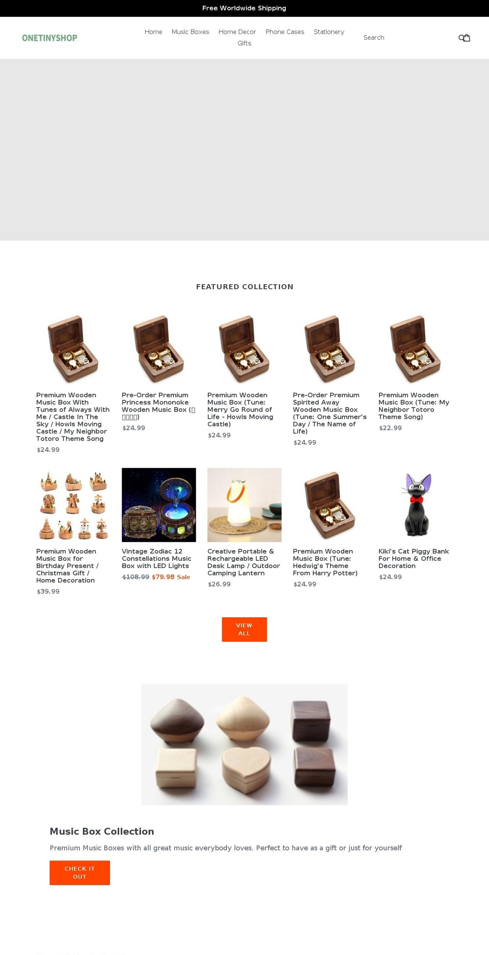 onetinyshop.com shopify website screenshot