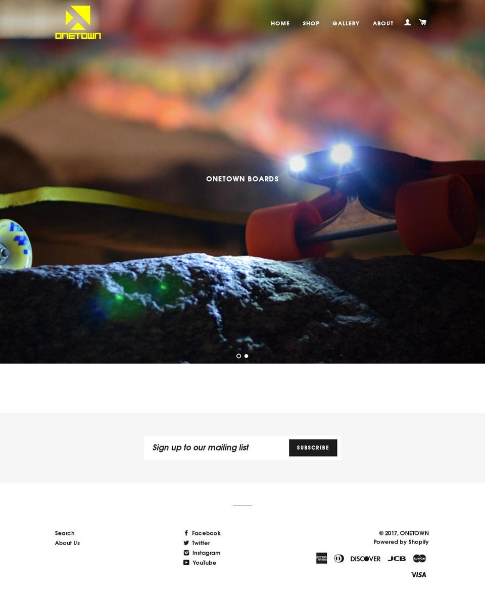 onetownboards.com shopify website screenshot