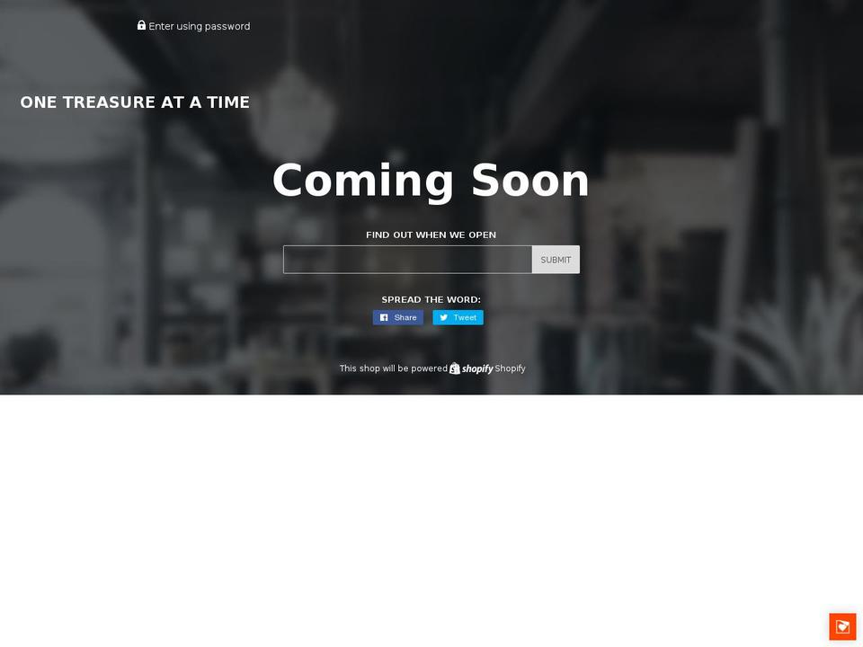 onetreasureatatime.com shopify website screenshot