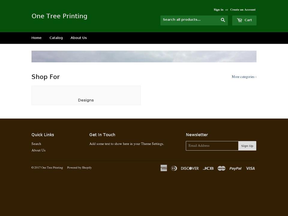 onetreeprinting.com shopify website screenshot