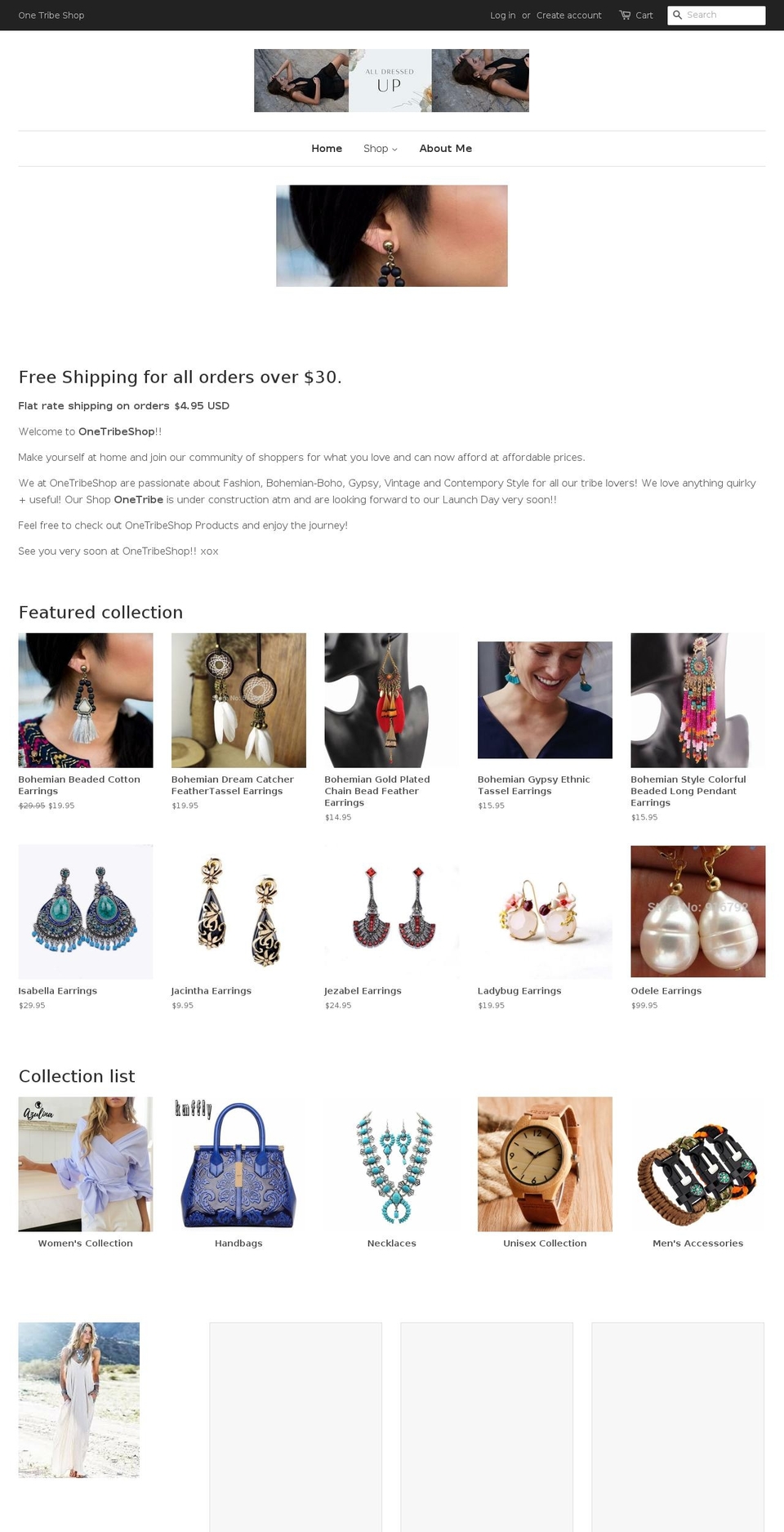 onetribeshop.com shopify website screenshot