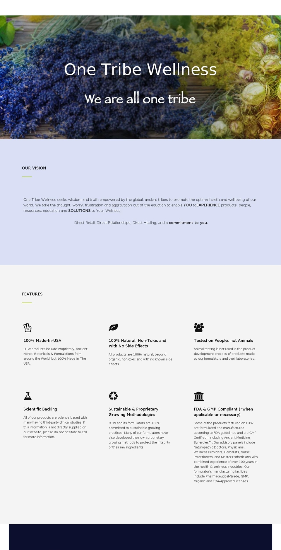 onetribewellness.com shopify website screenshot