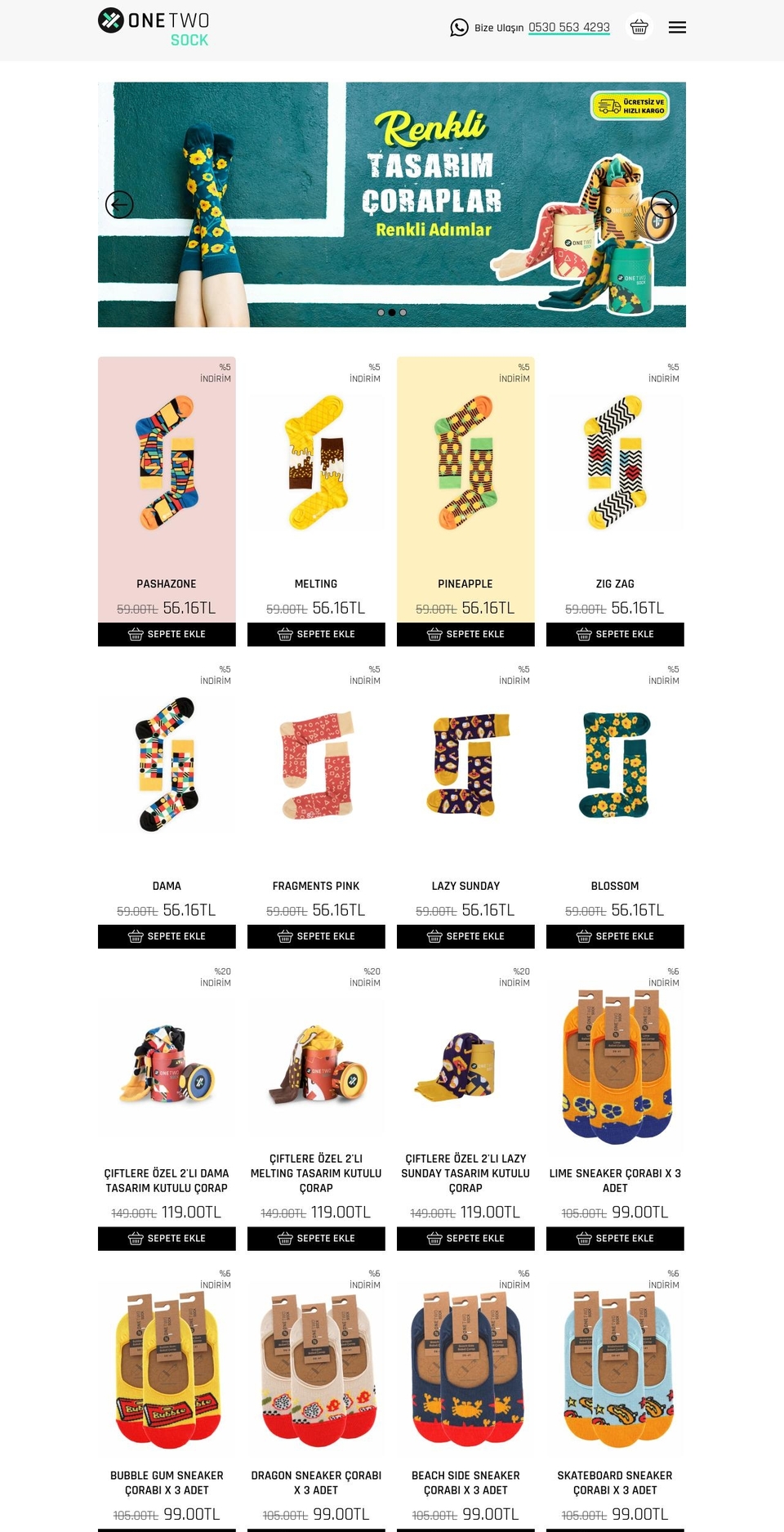 onetwosock.com — Shopify storefront screenshot