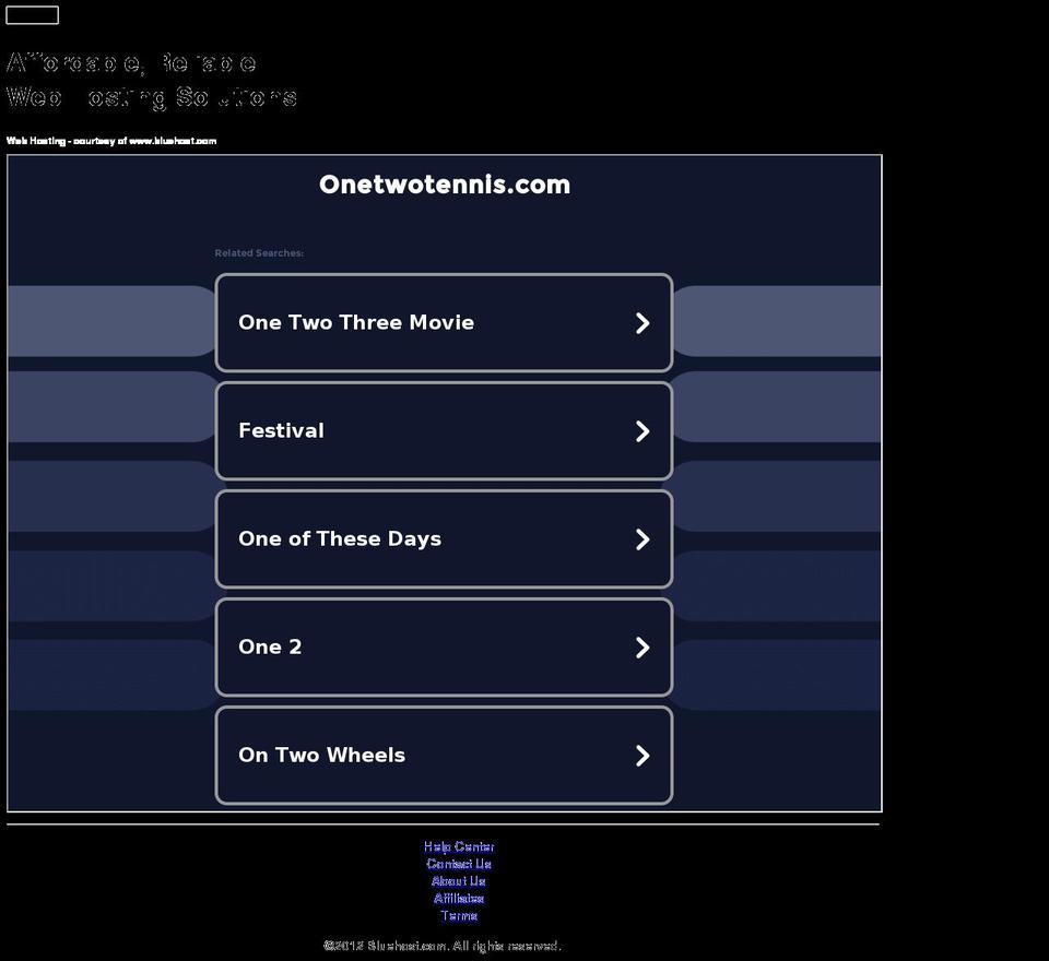 onetwotennis.com — Shopify storefront screenshot