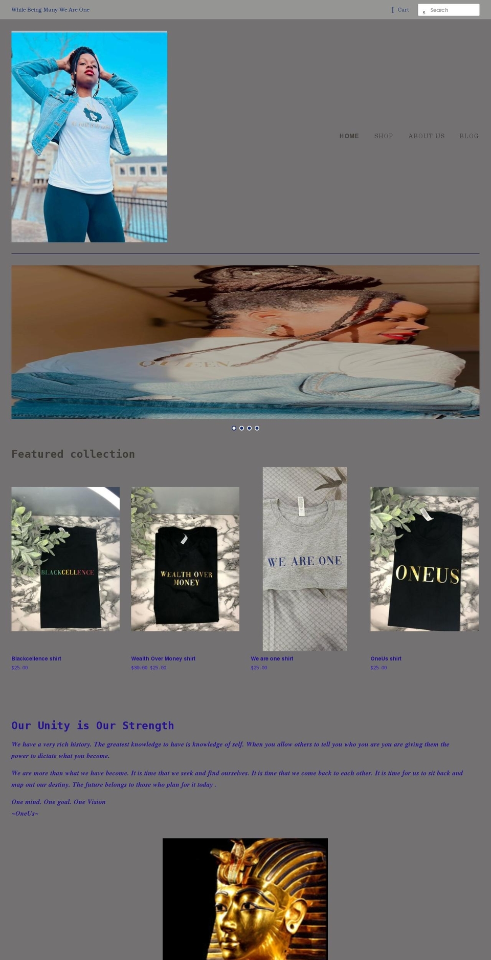 oneus-shop.com shopify website screenshot