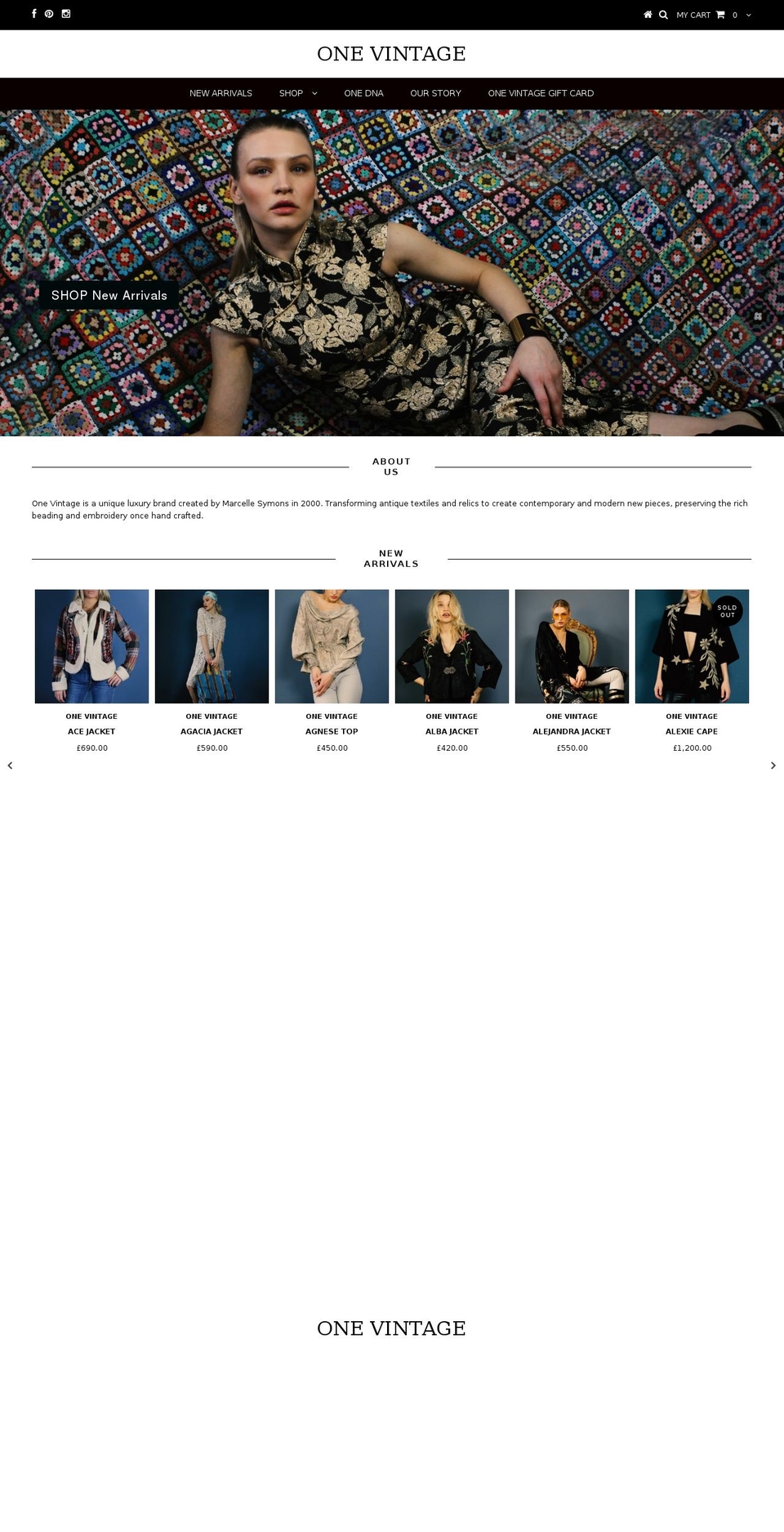 Editions Shopify theme site example onevintagedesigns.com