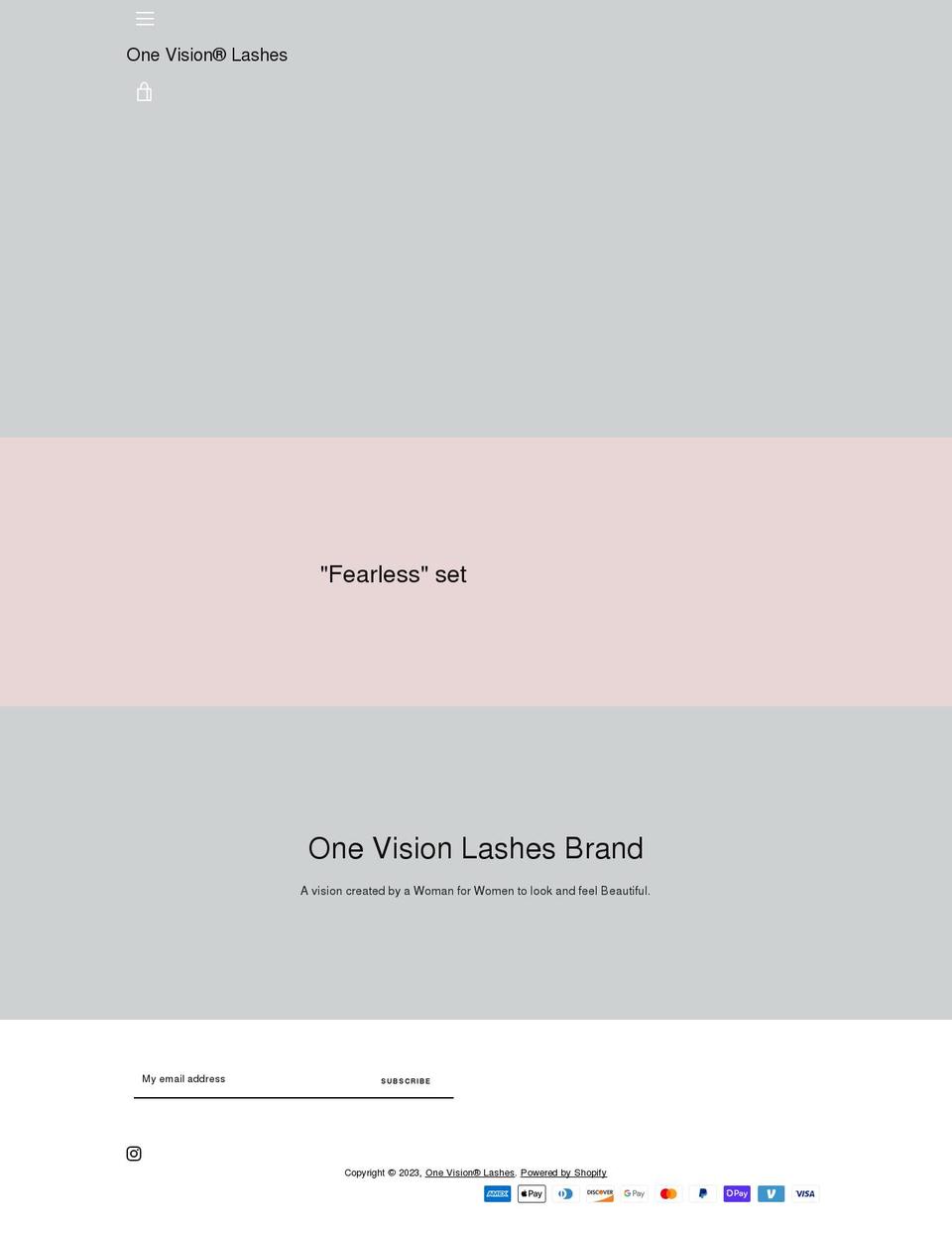 onevisionlashes.com shopify website screenshot