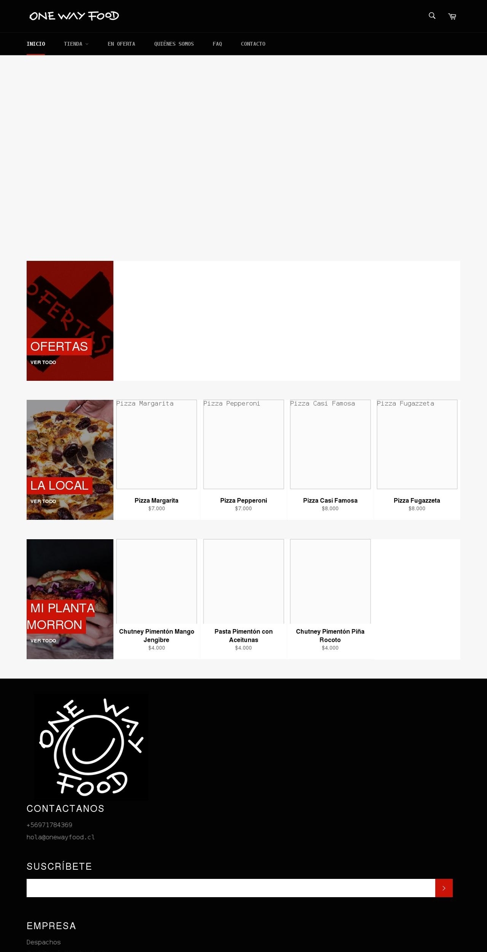 onewayfood.cl shopify website screenshot