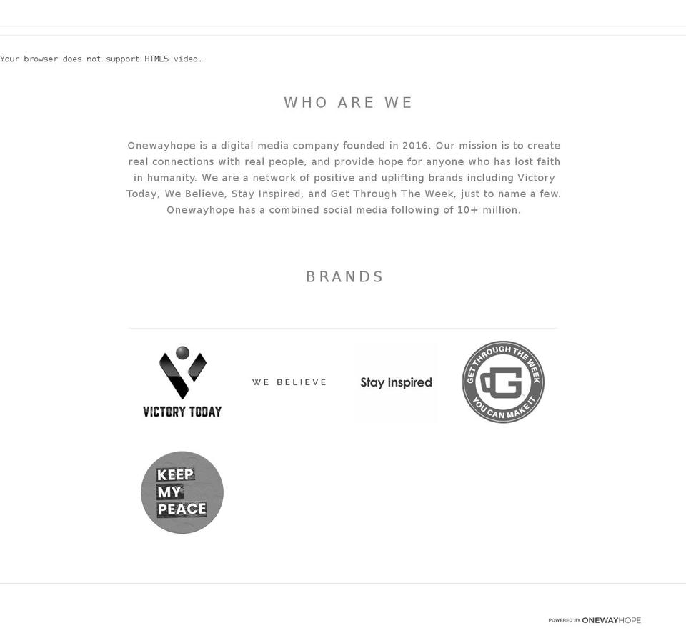 inspire Shopify theme site example onewayhope.com