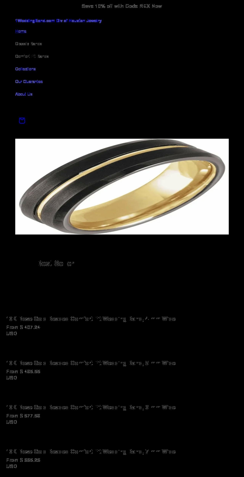 oneweddingband.com — Shopify storefront screenshot