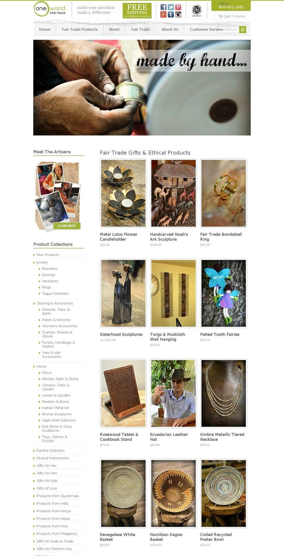 oneworldfairtrade.net shopify website screenshot