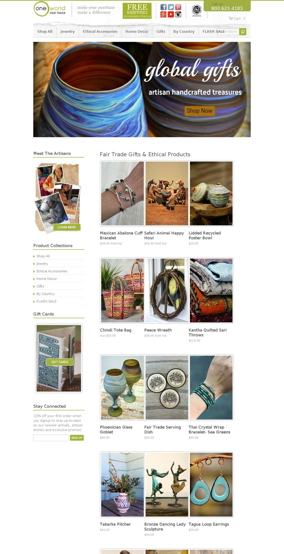 One World Fair Trade LIVE Shopify theme site example oneworldfairtrade.org