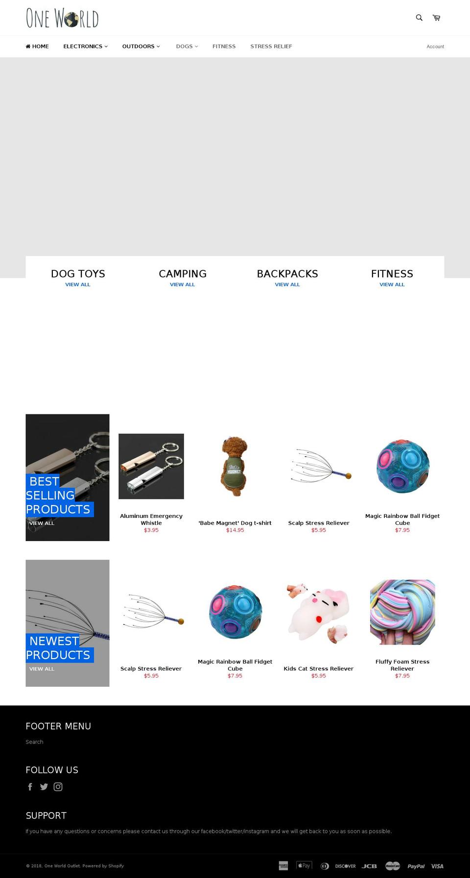 oneworldoutlet.com shopify website screenshot