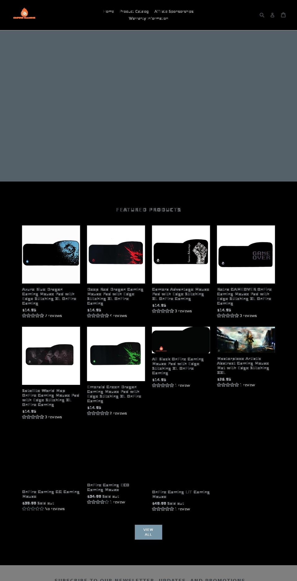 onfiregaming.com shopify website screenshot