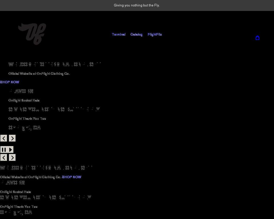onflightco.com shopify website screenshot