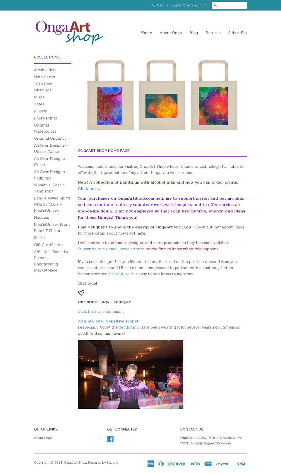 ongaartshop.com — Shopify storefront screenshot