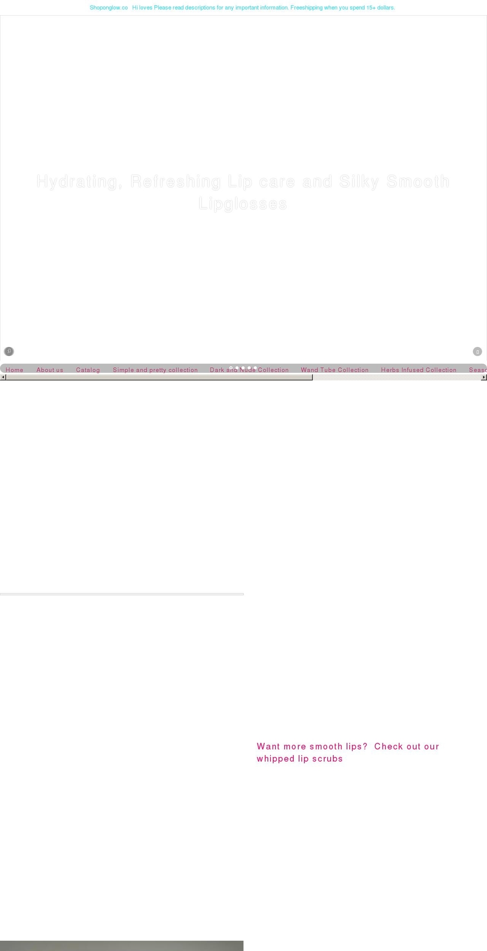 onglowcollection.com shopify website screenshot