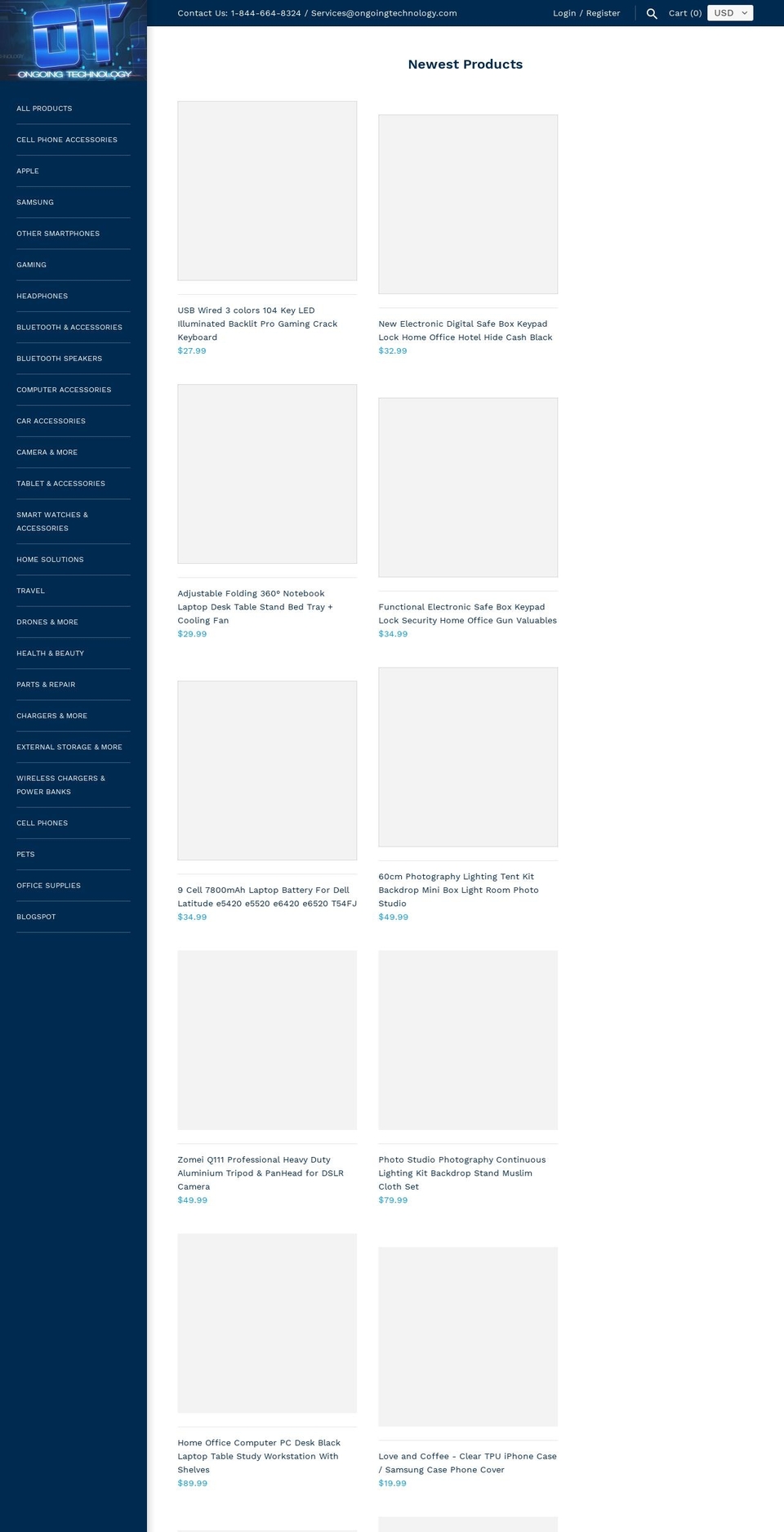 ongoingtechnology.com — Shopify storefront screenshot