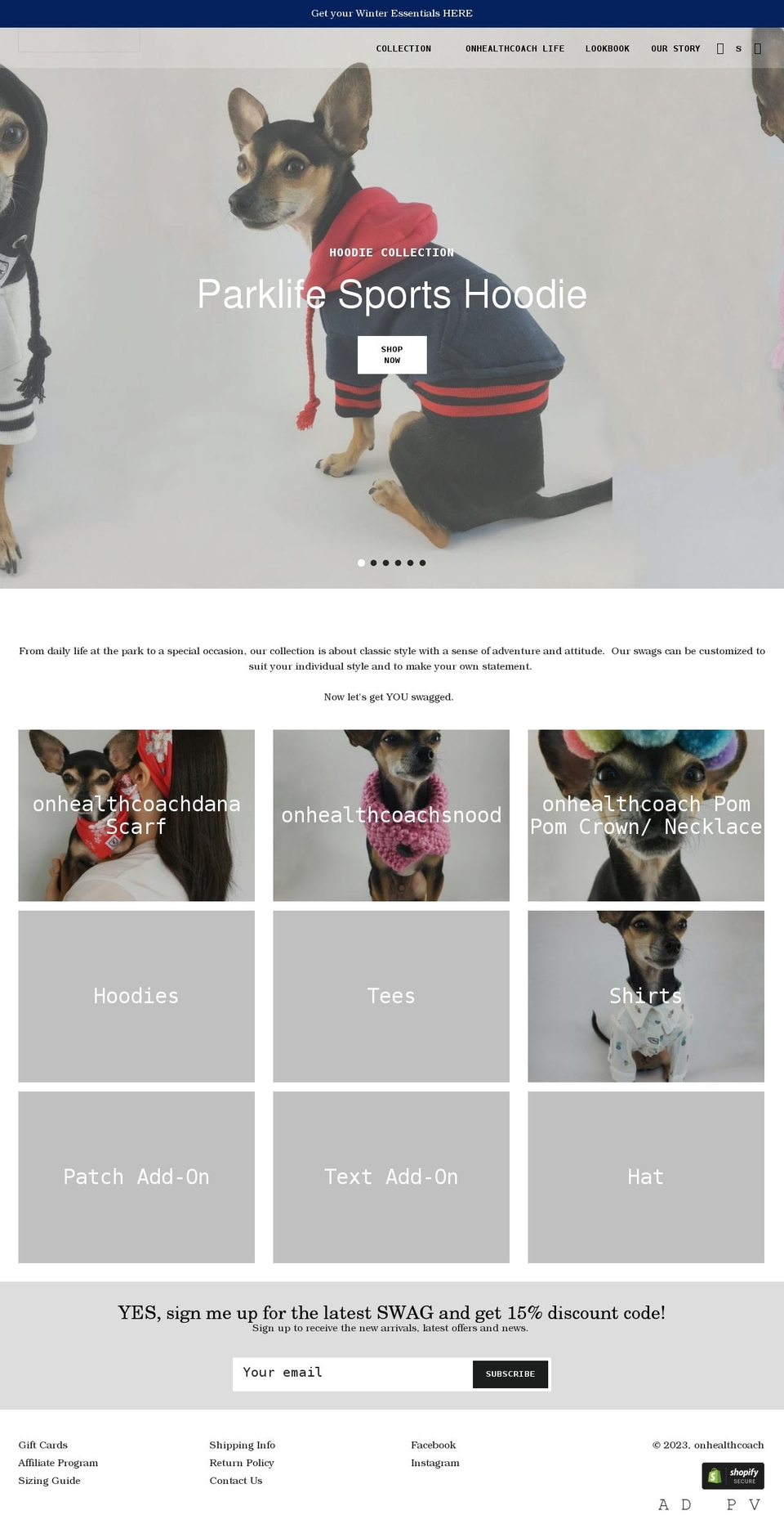 onhealthcoach.com shopify website screenshot