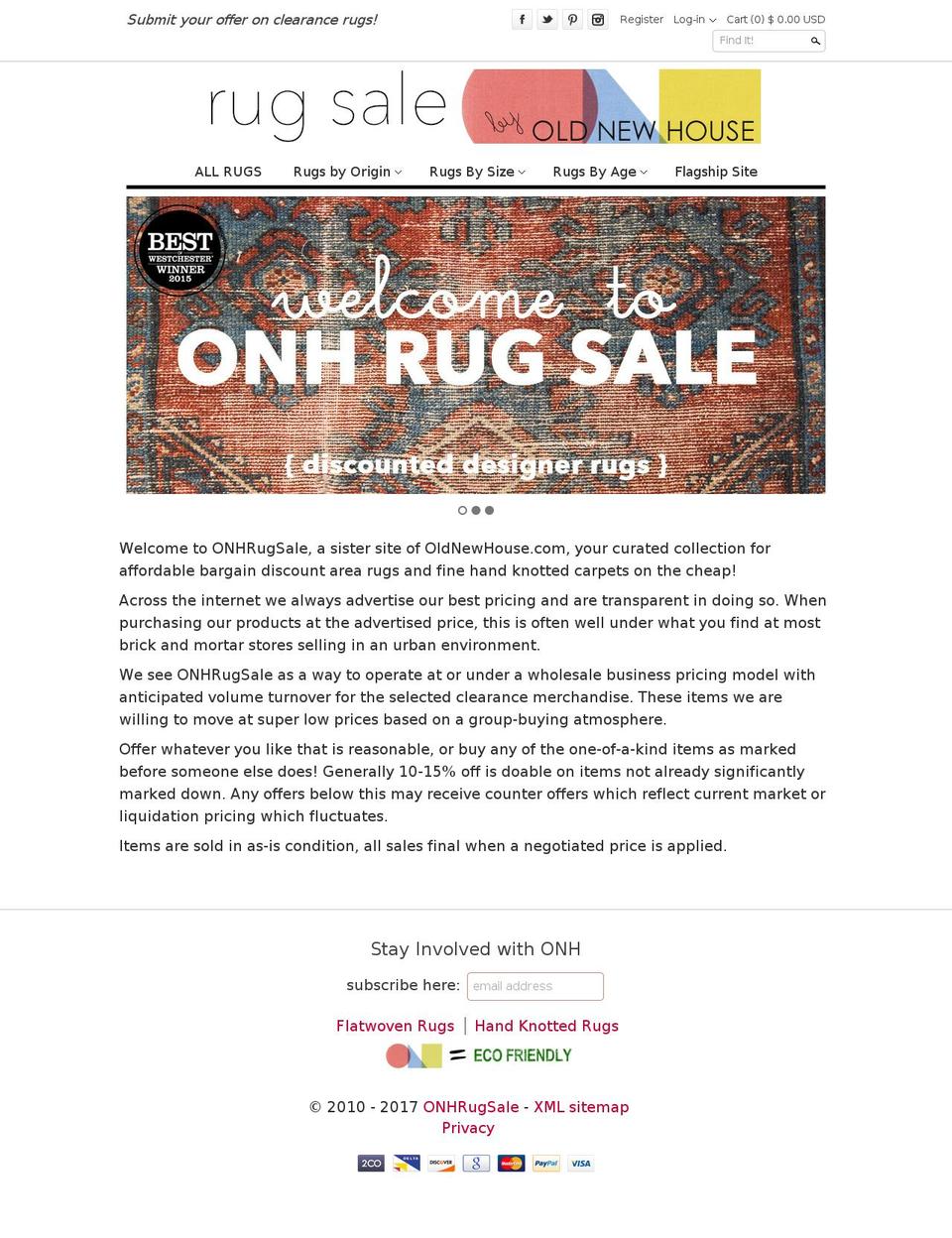 onhrugsale.com shopify website screenshot