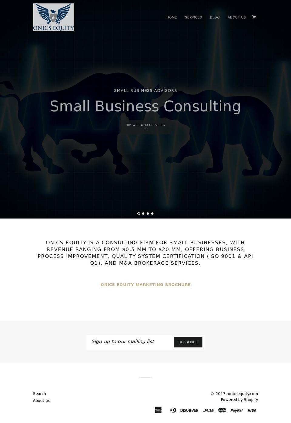 onicsequity.com shopify website screenshot