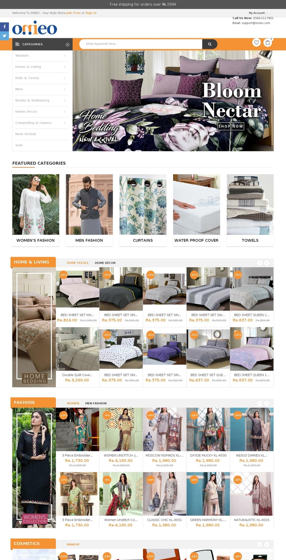 onieo.com — Shopify storefront screenshot