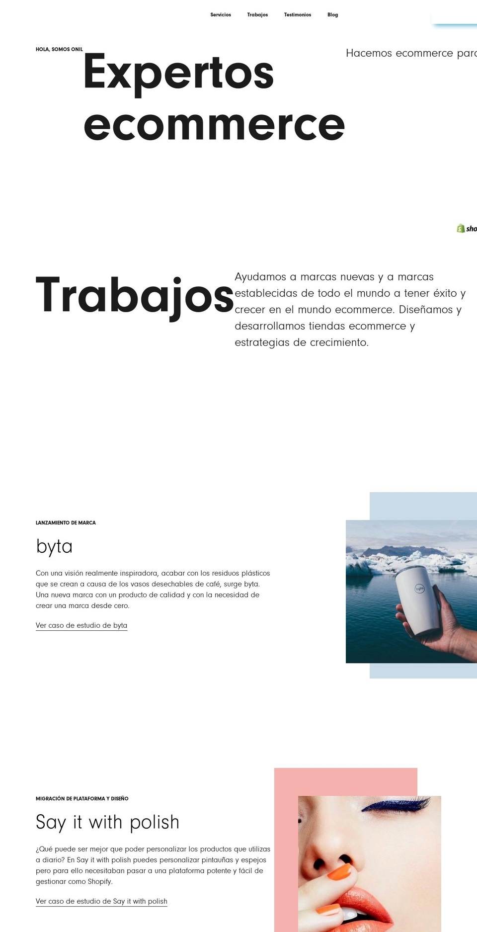 ONIL | Minimal Shopify theme site example onilagency.com