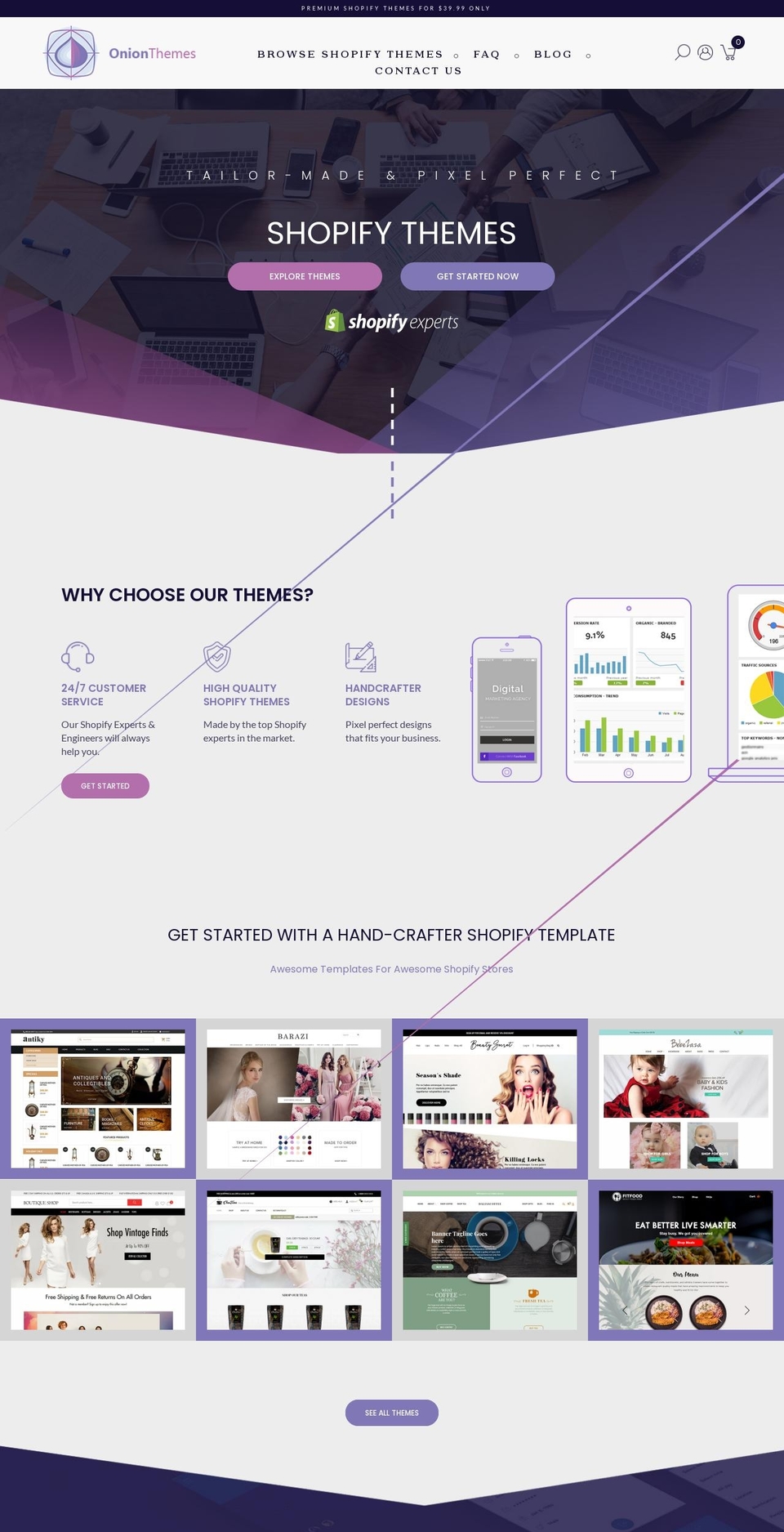 onionthemes.com — Shopify storefront screenshot