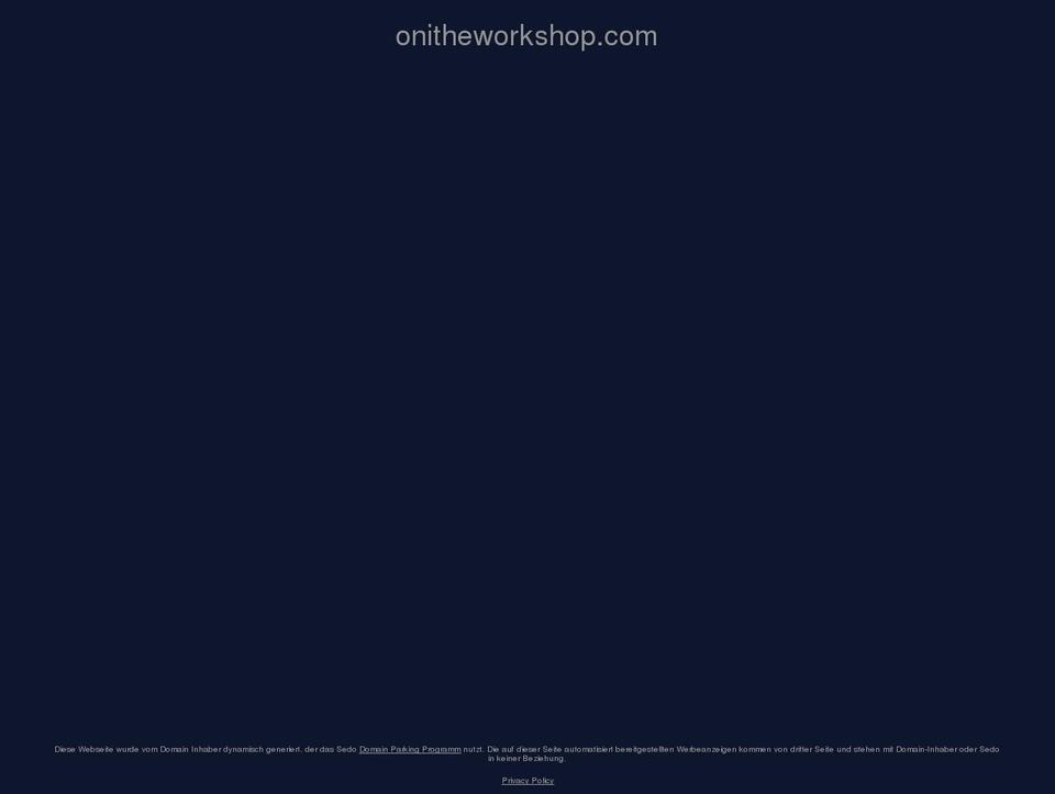 onitheworkshop.com — Shopify storefront screenshot