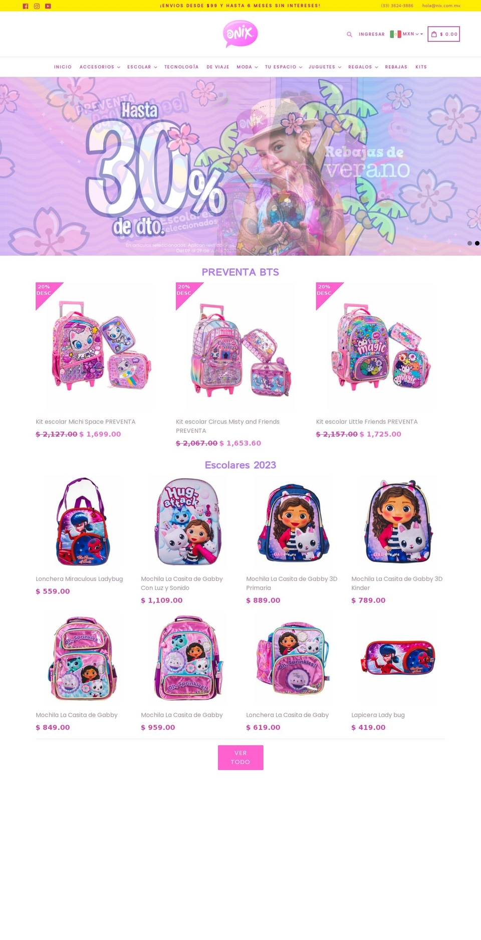 onixpinkshop.com shopify website screenshot