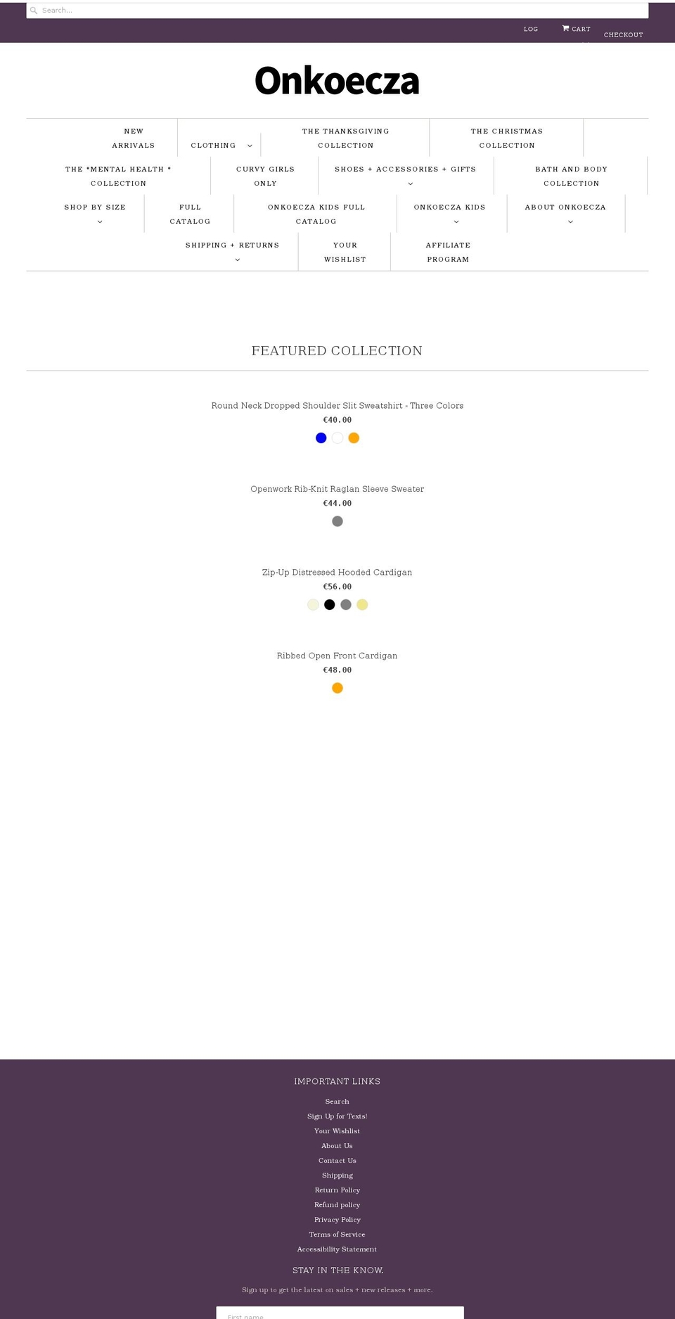 onkoecza.com shopify website screenshot