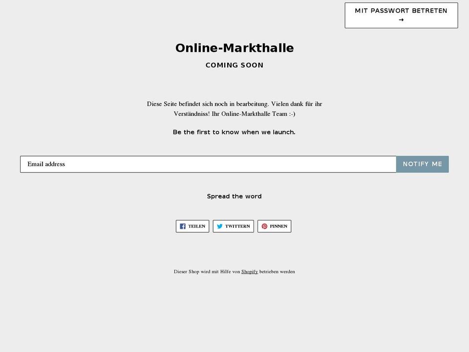 online-markthalle.de shopify website screenshot