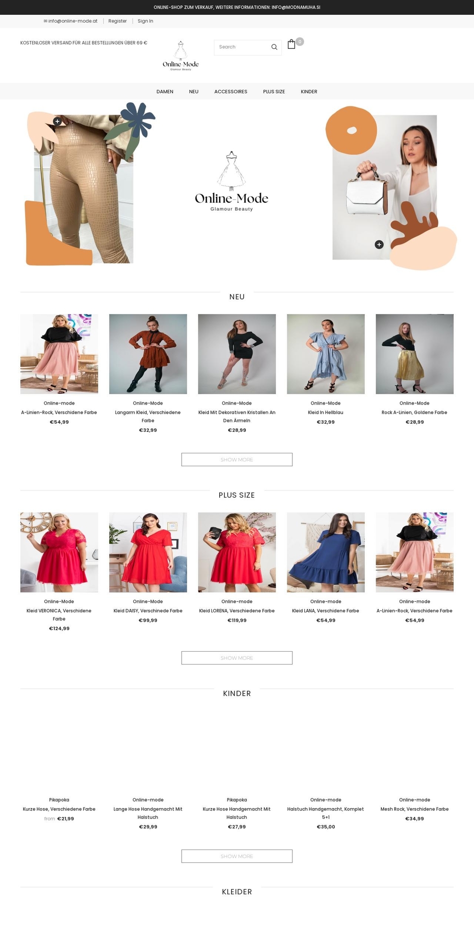 online-mode.at shopify website screenshot