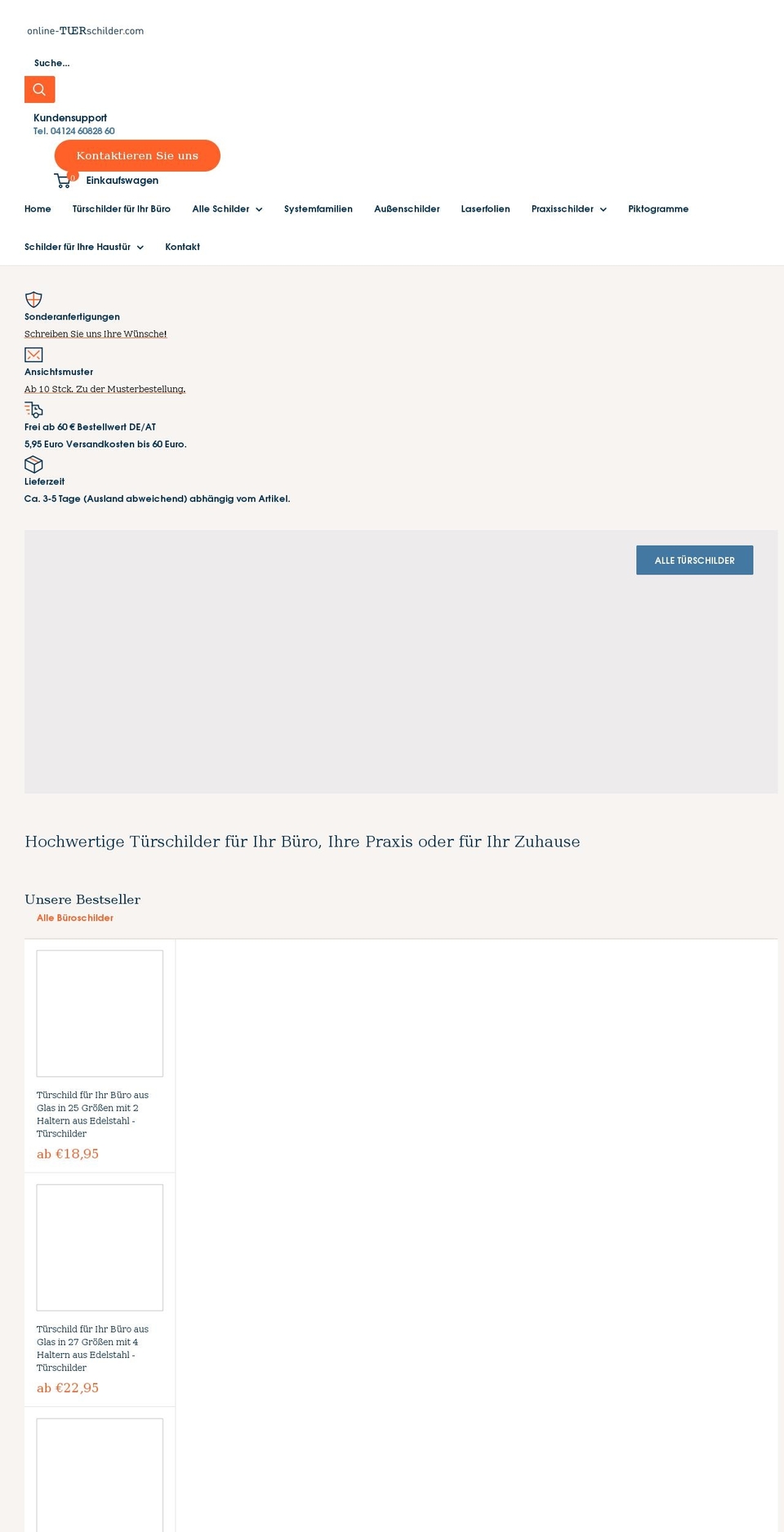 online-tuerschilder.com shopify website screenshot