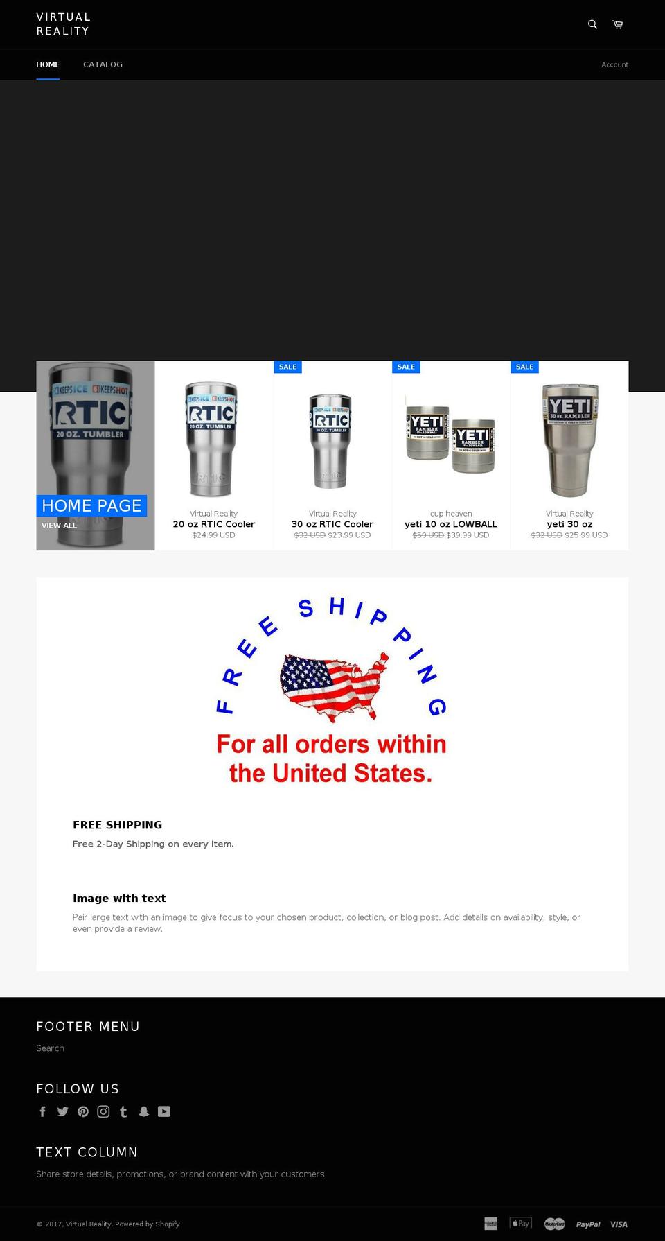 online-virtualreality.com shopify website screenshot