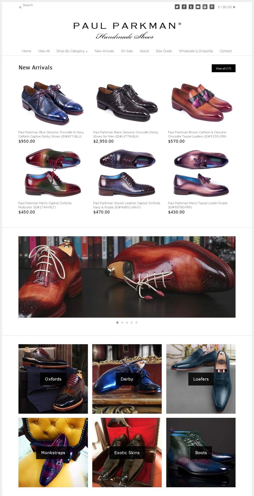 online.paulparkman.com shopify website screenshot