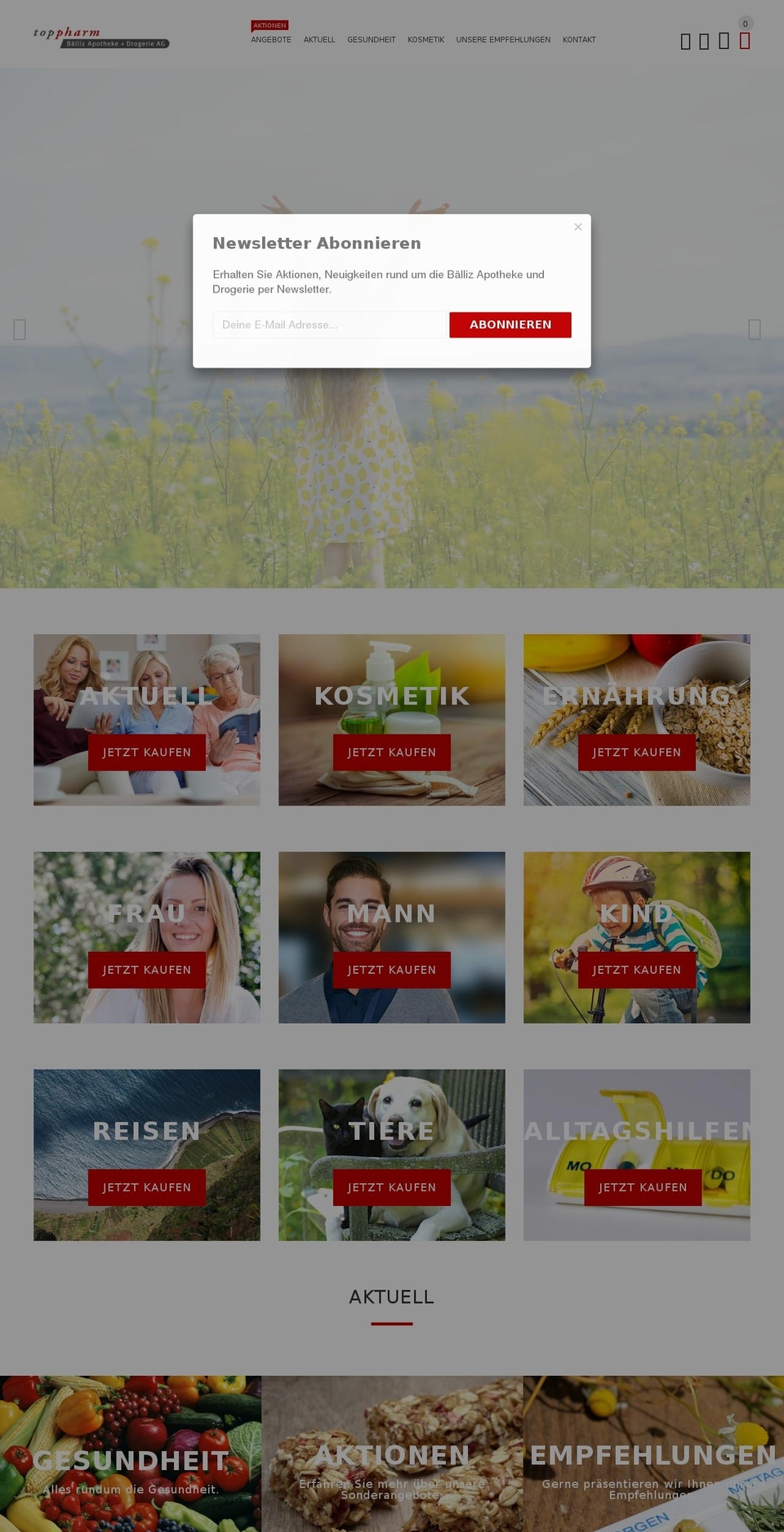 onlineapotheke.ch shopify website screenshot