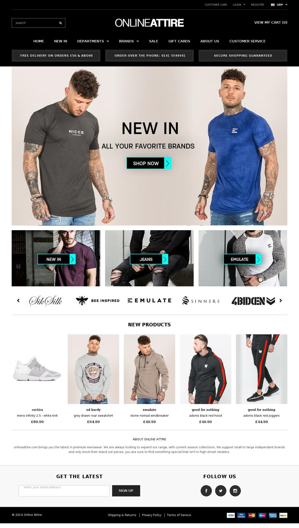 onlineattire.com shopify website screenshot