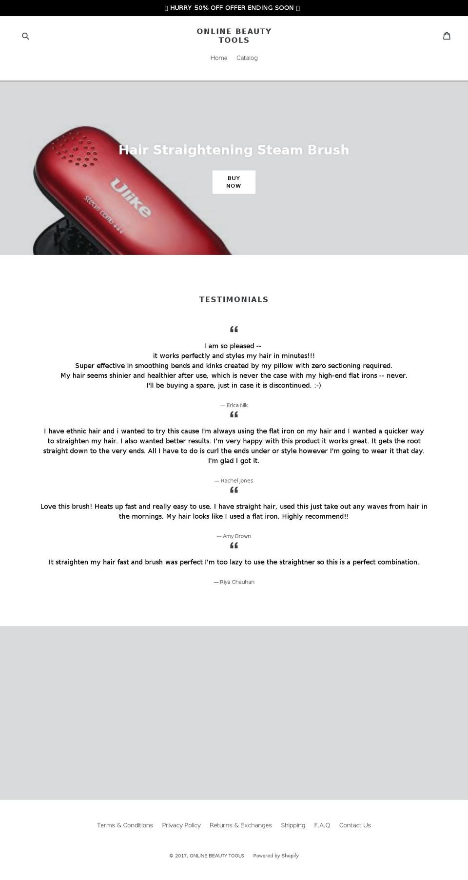 onlinebeautytools.com shopify website screenshot