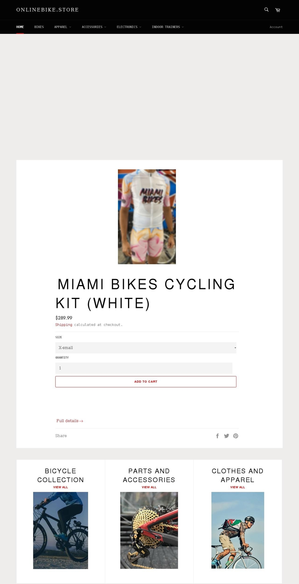 onlinebike.store shopify website screenshot