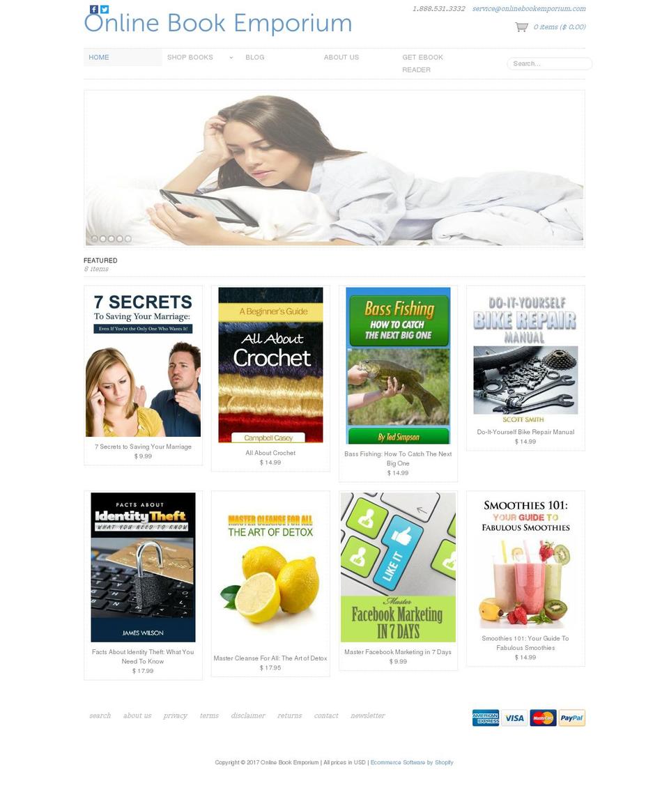 onlinebookemporium.com shopify website screenshot