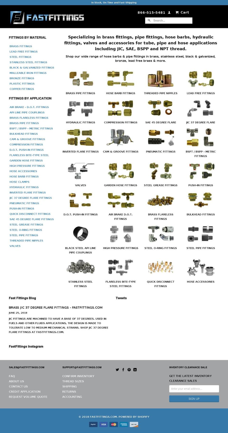 onlinebrassfittings.com — Shopify storefront screenshot